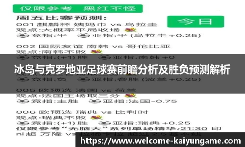 冰岛与克罗地亚足球赛前瞻分析及胜负预测解析